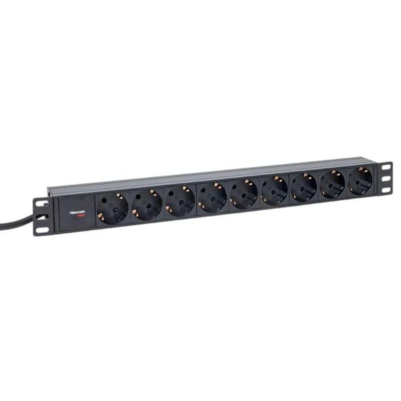 Блок розеток PDU TERACOM PRO 19" 1U 16А/250В 9 розеток Schuko 2 м 3x1,5 мм2 вилка Schuko