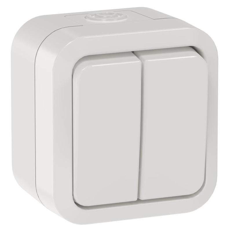 TORS Выключ. двухкл. прох. 10А IP55 TS325 белый