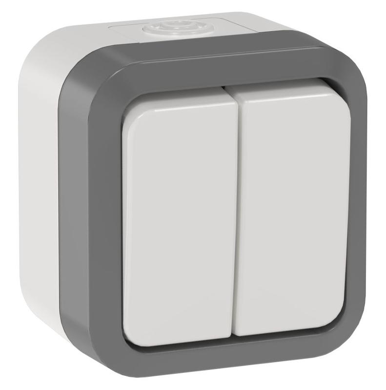 TORS Выключ. двухкл. прох. 10А IP55 TS225 сер-бел