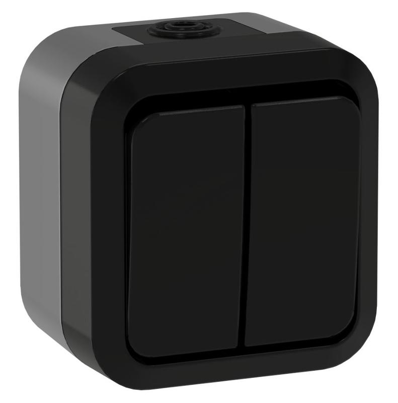 TORS Выключ. двухкл. прох. 10А IP55 TS125 графит