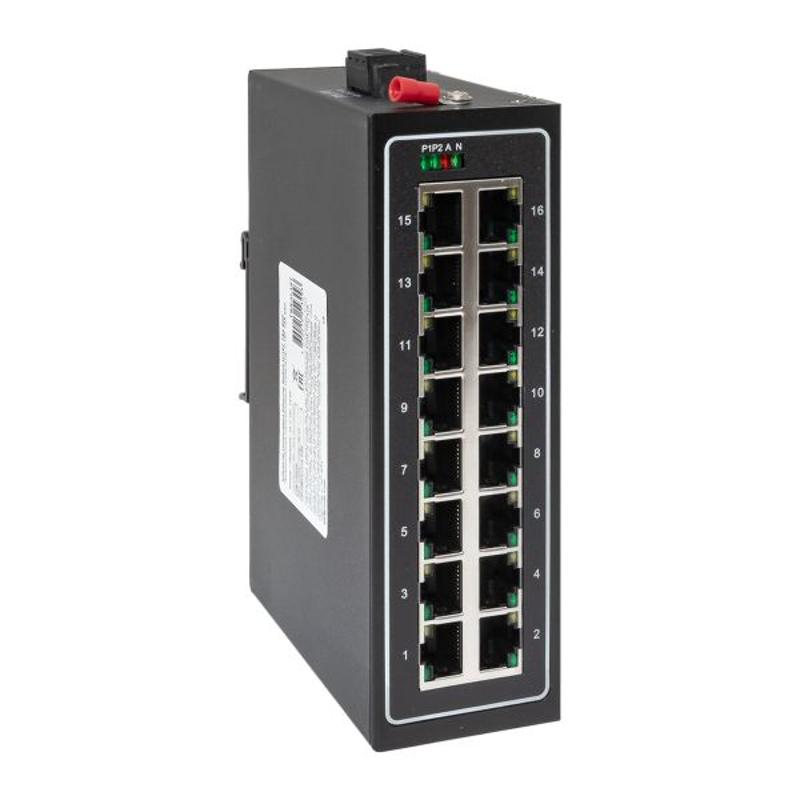 Промышленный неуправляемый коммутатор U-16T, 16 портов 10/100Base-T(X) RJ45, монтаж на динрейку TSX