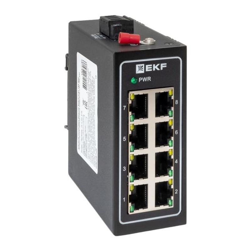 Промышленный неуправляемый коммутатор U-8T, 8 портов 10/100Base-T(X) RJ45, монтаж на динрейку TSX