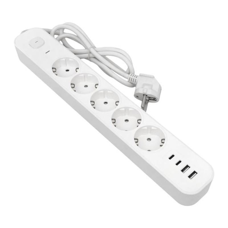 Удлинитель LUX 5 гнезд 2USB 2,4А+2type-C 1,5 метра 1,5мм2