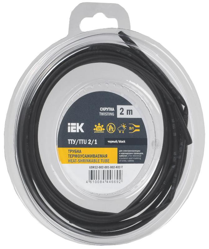 Трубка термоусадочная ТТУ нг-LS 2/1 черная (2м/упак) IEK