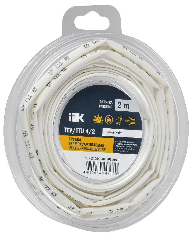 Трубка термоусадочная ТТУ нг-LS 4/2 белая (2м/упак) IEK