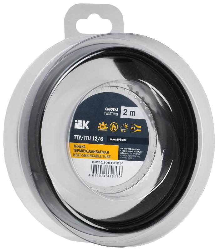 Трубка термоусадочная ТТУ нг-LS 12/6 черная (2м/упак) IEK
