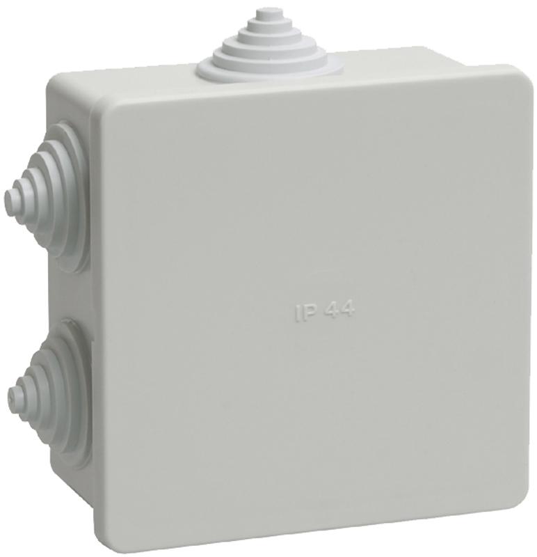Коробка распределительная КМ41235 для о/п 85х85х40 мм IP44 (RAL7035, 6 гермовводов)