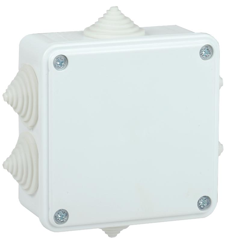 Коробка распределительная КМ для о/п 100х100х45мм IP44 6 вв. белая IEK
