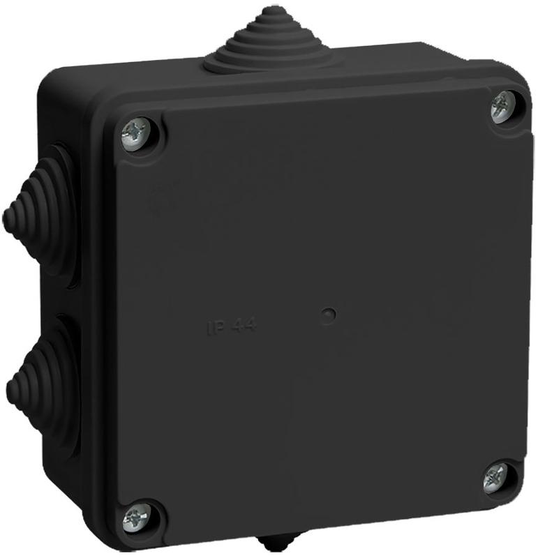 Коробка расп. КМ41233 100х100х50мм IP44 6 вв. черная