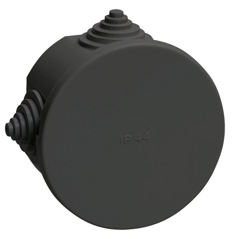 Коробка расп. КМ41237 D=75х40мм IP44 4 вв. черная