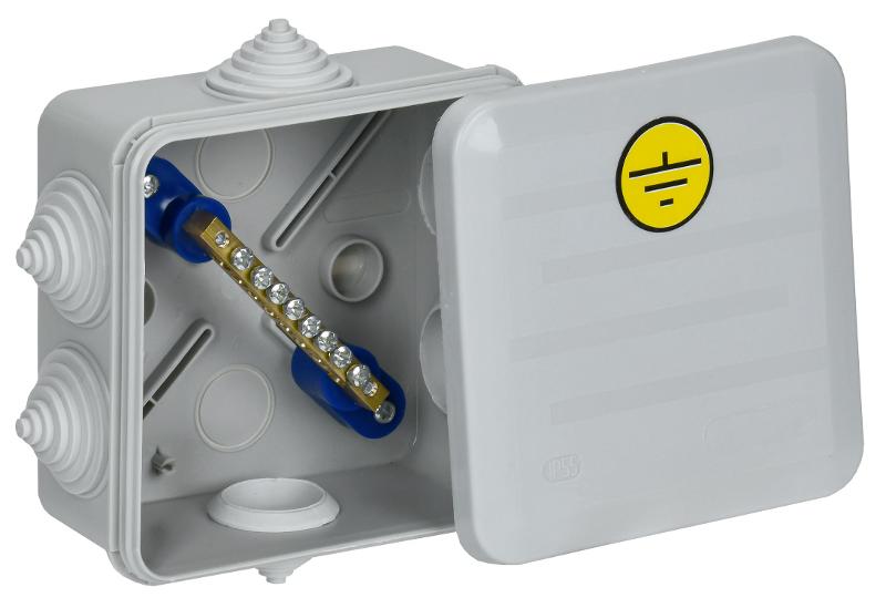 Коробка КУП КМ41361 100х100х50мм IP44 6 вв. (7035)