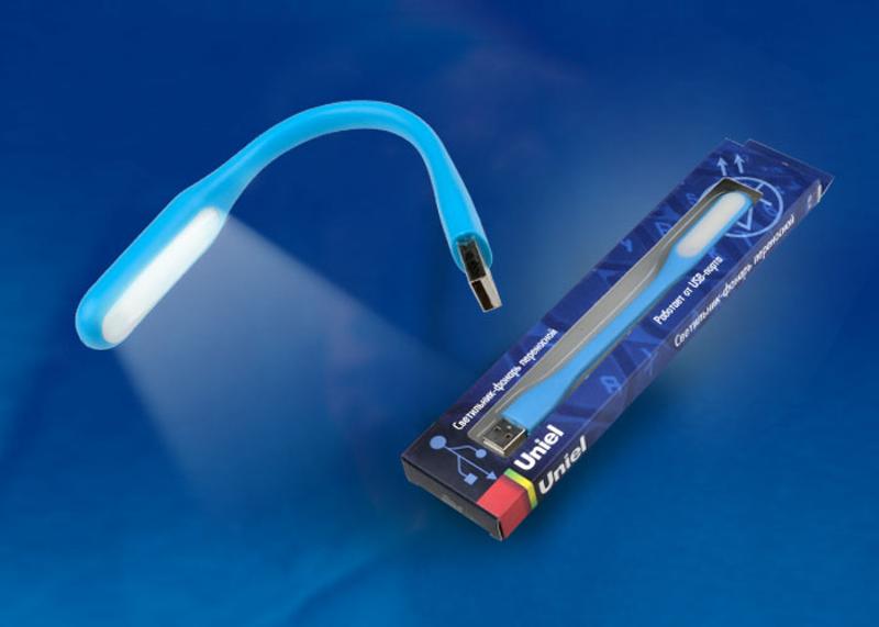 Светильник-фонарь переносной TLD-541 Blue  прорезиненный корпус, 6 LED, питание от USB-порта, цвет-синий.