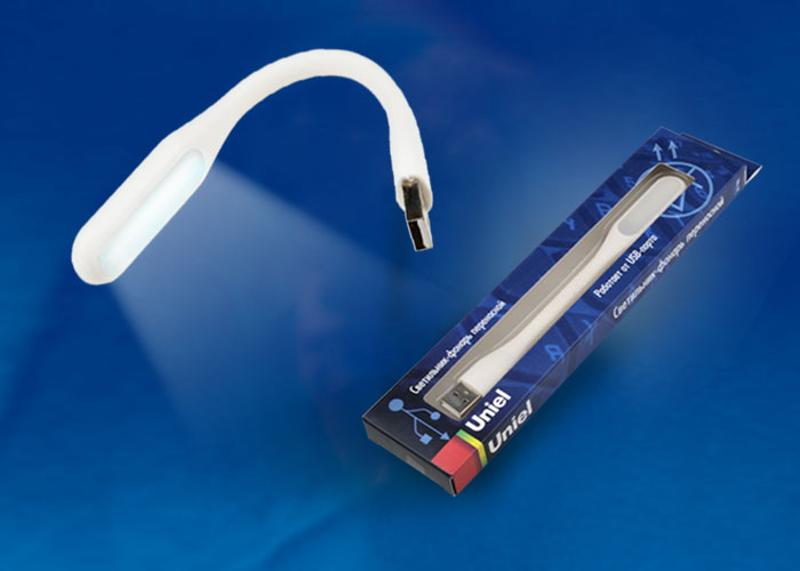Светильник-фонарь переносной TLD-541 White  прорезиненный корпус, 6 LED, питание от USB-порта, цвет-белый.