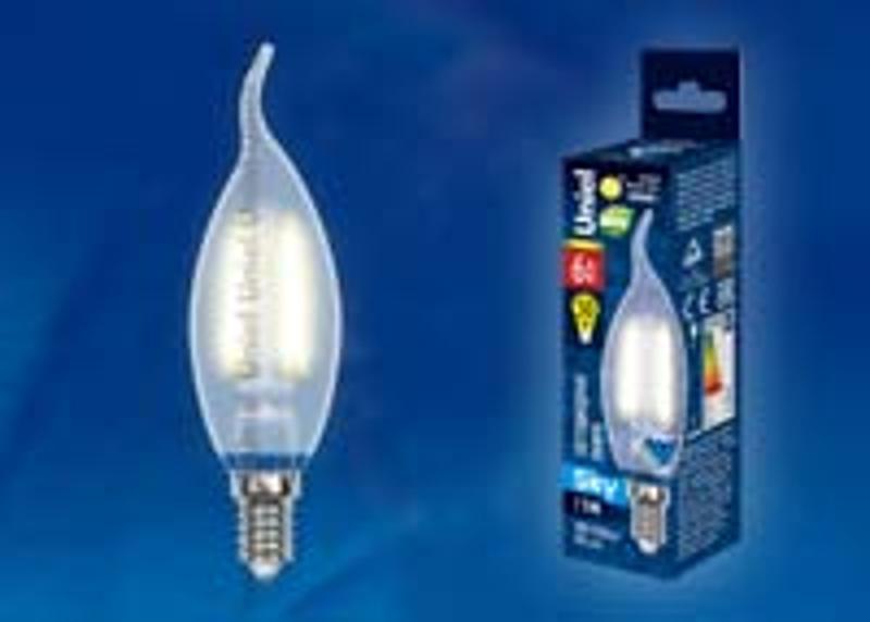 Лампа светодиодная LED-CW35-6W/WW/E14/FR PLS02WH LED. "свеча на ветру", мат.. Серия Sky. 3000К .