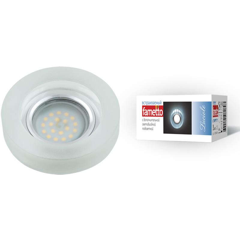 Светильник декор.встр Luciole DLS-L110 GU5.3 CHROME/MATT CLEAR GU5.3 доп.LED подсветка 3Вт металл/стекл. Хром/мат+прозр