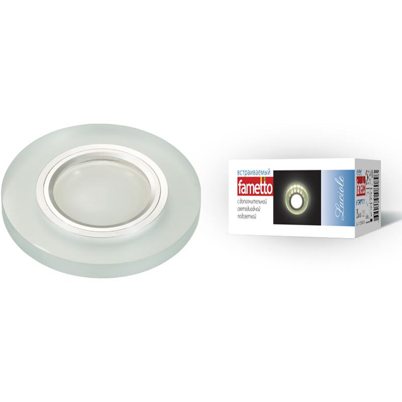 Светильник декор.встр Luciole DLS-L112 GU5.3 CHROME/MATT CLEAR GU5.3 доп.LED подсветка 3Вт металл/стекл. Хром/мат+прозр