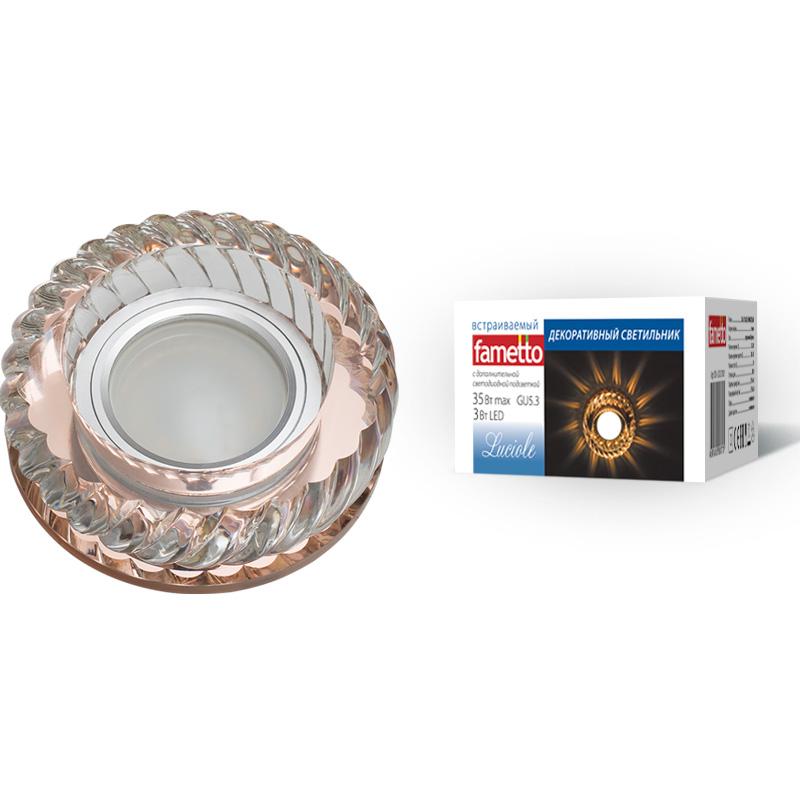 Светильник декор.встр Luciole DLS-L123 GU5.3 BRONZE/CLEAR GU5.3 доп.LED подсветка 3Вт стекл/стекл. Бронза/прозр