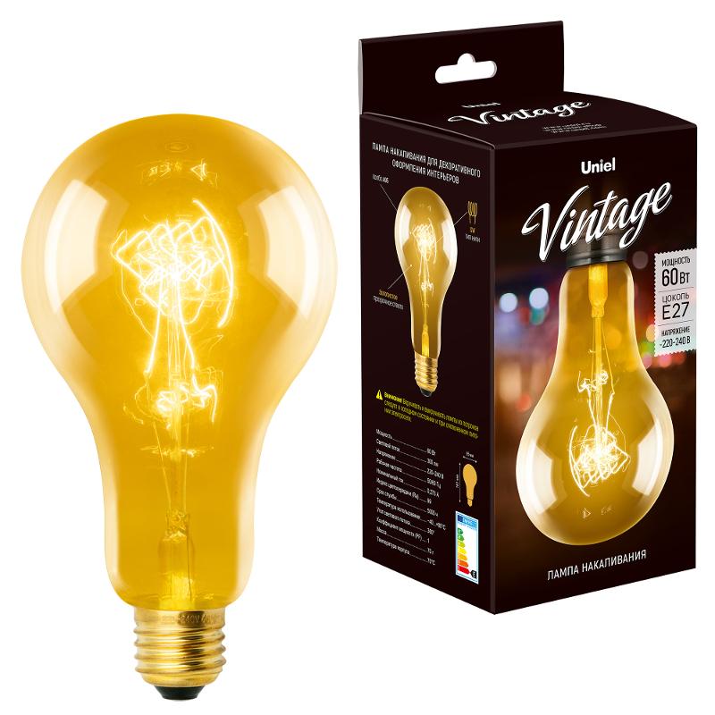 Лампа накаливания ЛОН Vintage IL-V-A95-60/GOLDEN/E27 SW01 «груша». нити SW