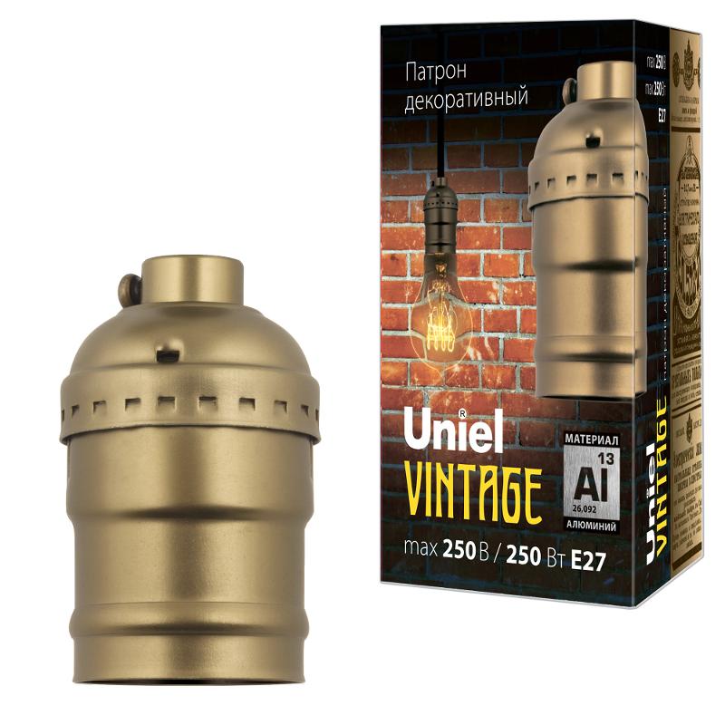 Патрон декоративный DLC-V-H01/E27 BRONZE «Vintage». Без выключателя. алюминий, цвет бронза