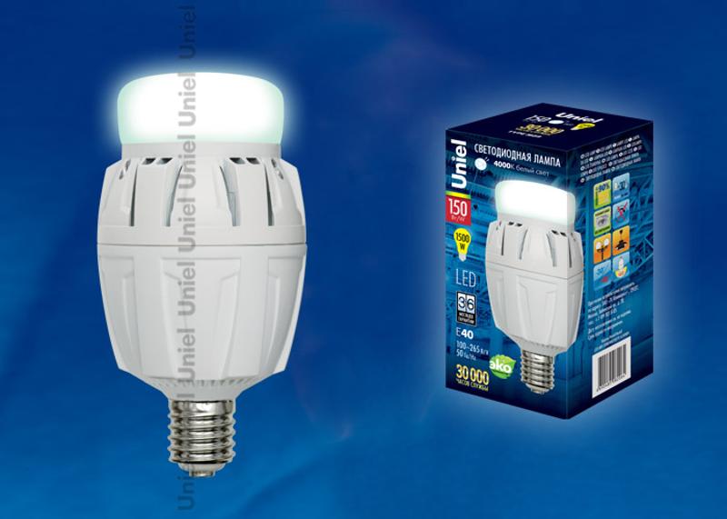 Лампа светодиодная промышленная LED-M88-150W/NW/E40/FR ALV01WH LED мощная с мат.рассеивателем. Материал корпуса алюминий. 4000К. Серия Venturo
