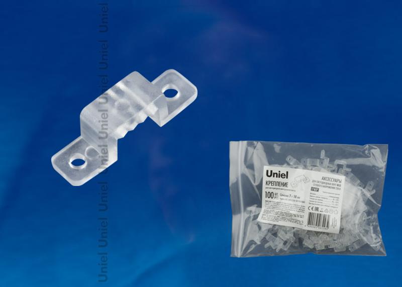 Крепление для LED ленты 220В 10x7мм прозрачный UCC-K10 CLEAR 100 POLYBAG 100 шт/упак