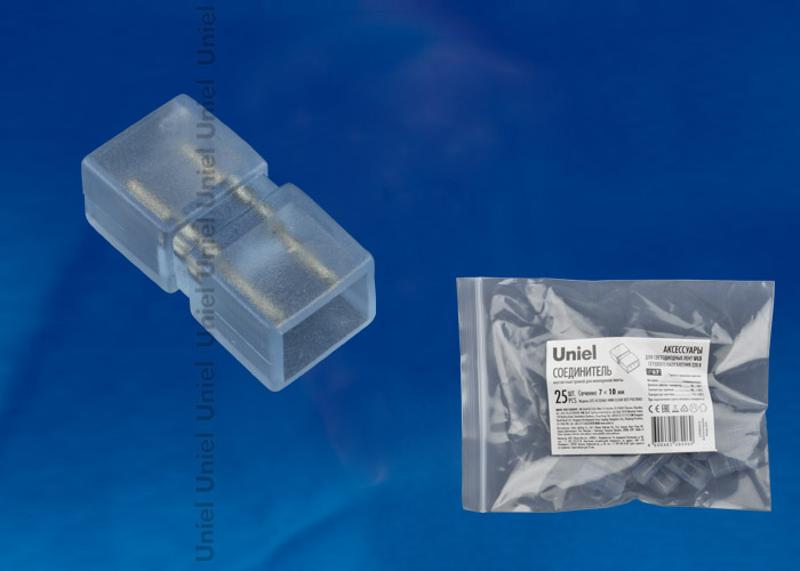 Коннекторы для светодиодной ленты 220В, 10x7мм, 2 контакта UTC-K-12/A67-NNN CLEAR 025 POLYBAG прозрачный 25 шт/упак