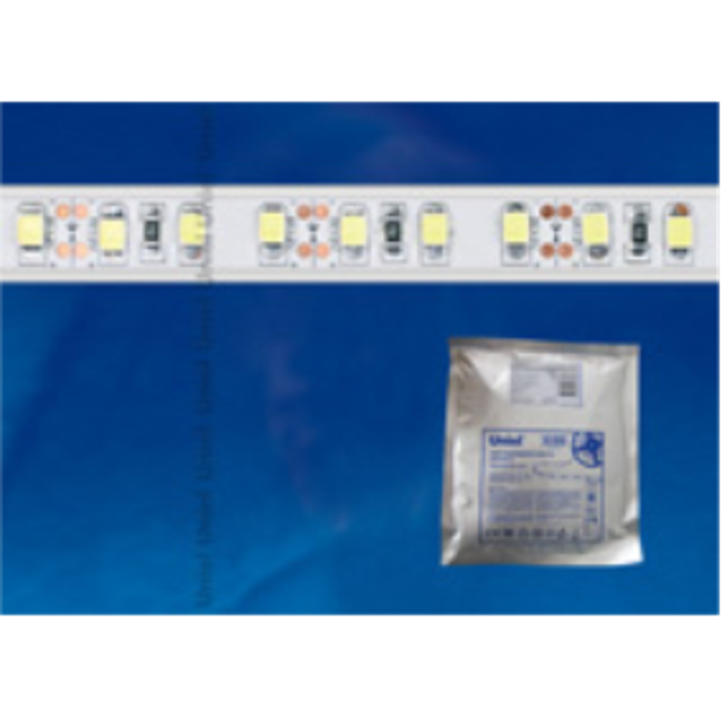 Лента светодиодная теплый белый свет IP65 ULS-2835-60LED/m-8mm-IP65-DC12V-6W/m-5M-WW