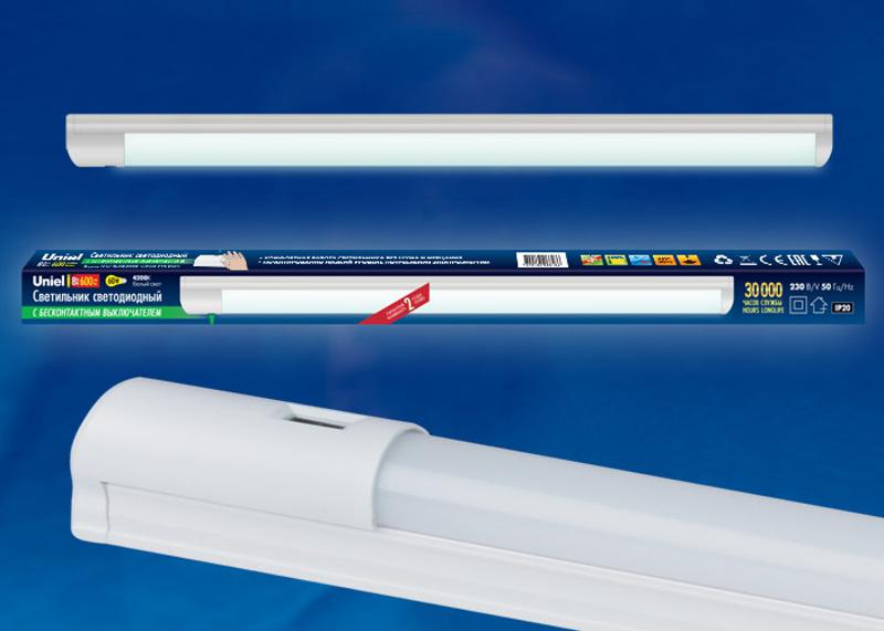 Светильник светодиодный линейный T5 c выключателем и ДД 8Вт ULI-L24-8W/4200K SENSOR IP20 WHITE 560х28х42мм 4200К 600Lm белый