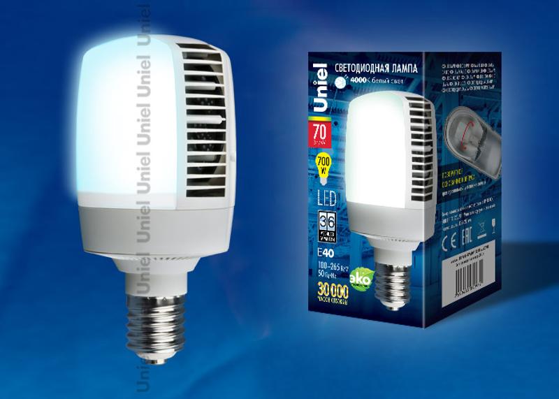 Лампа светодиодная промышленная LED-M105-70W/NW/E40/FR ALV02WH LED мощная, мат.. Серия Venturo. 4000К