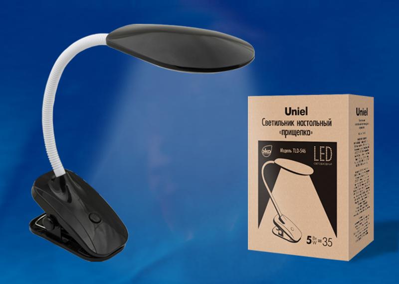 Светильник настольный TLD-546 Black/LED/350Lm/4500K «прищепка» 5W Черный