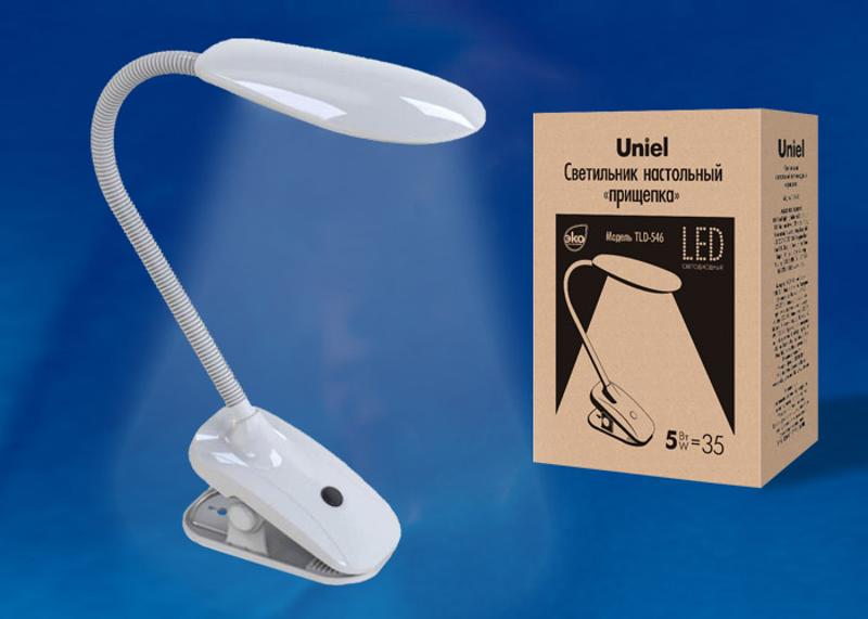 Светильник настольный TLD-546 White/LED/350Lm/4500K «прищепка» 5W Белый