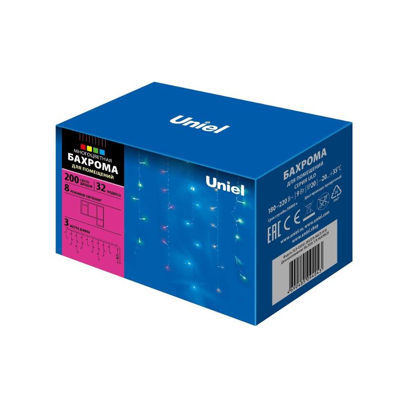 Бахрома без коннекторов светодиодная  с контроллером  ULD-B3010-200/DTA MULTI IP20  1,8 м. 48 диодов, шнур прозр.