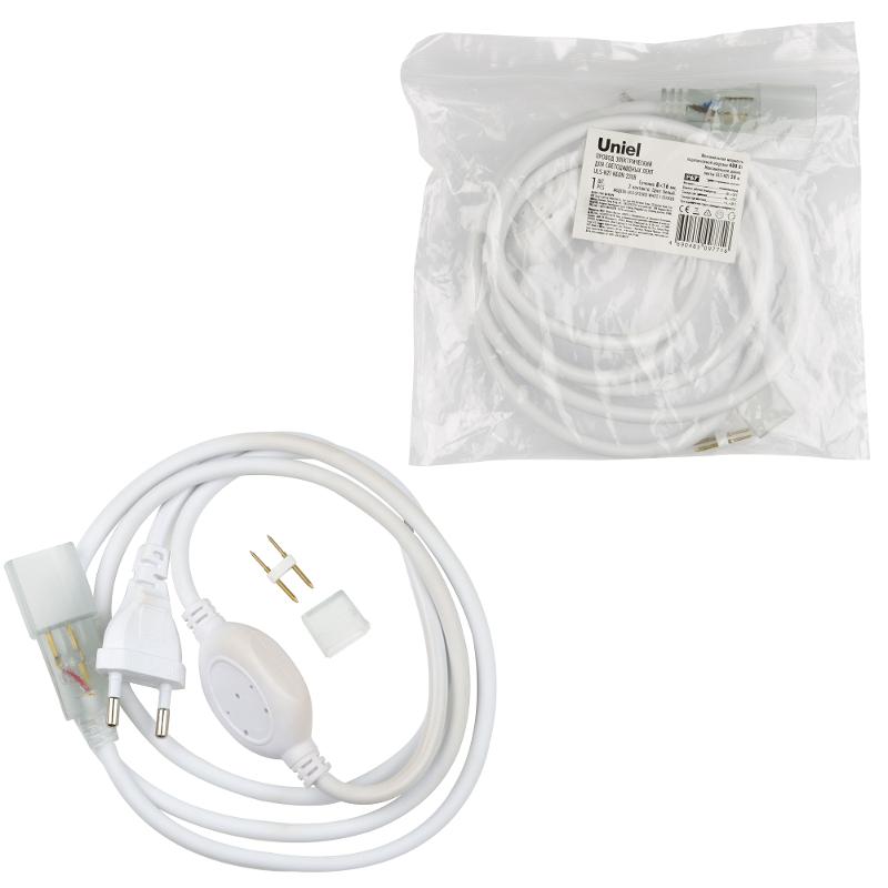 Провод электрический для LED лент UCX-SP2/N21 WHITE 1 STICKER ULS-N21 NEON 220В, 8x16мм, 2 контакта. белый