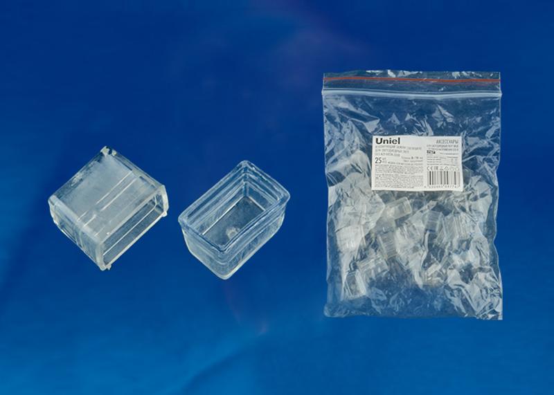 Заглушка для LED лент ULS-N21 NEON 220В, 8x16мм. прозрачный, UCW-N21 CLEAR 025 POLYBAG 25 шт/упак