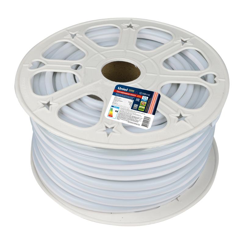 Лента светодиодная 220В IP75 NEON 50 м Красный свет ULS-N21-2835-120LED лента /m-8mm-IP67-220V-8W/m-50M-RED