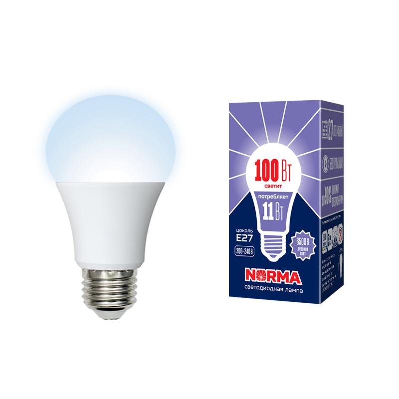 Лампа светодиодная LED-A60-11W/DW/E27/FR/NR LED. "груша" матовая. Серия Norma. 6500K