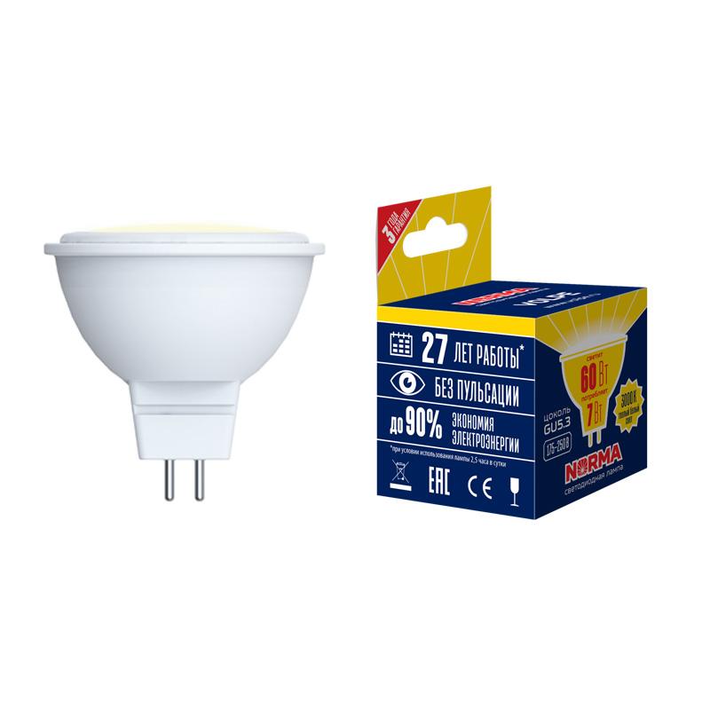 Лампа светодиодная LED-JCDR-10W/WW/GU5.3/NR LED. "JCDR", матовая. Серия Norma. 3000K