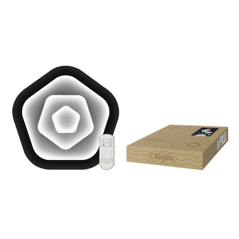 Светильник LED потолочный "Nimfea" DLC-N504 62W IRON/WHITE 62Вт димм пульт ДУ 3000К/4000К/6500К металл; белый d-490мм