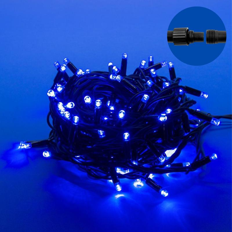 Гирлянда светодиодная  с эффектом мерцания  ULD-S1000-120/TBK BLUE IP67   10м. соед. 120 диодов. синий свет. шнур черный