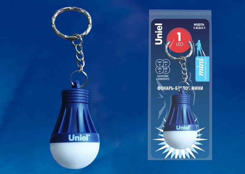 Фонарь-брелок Стандарт S-KL023-T BLUE  1LED. 4*LR41 в/к. пластик синий