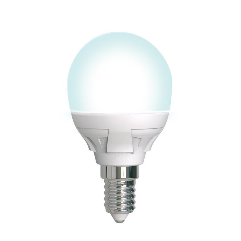 Лампа светодиодная LED-G45 7W/4000K/E14/FR/DIM PLP01WH LED, димм.. «шар», мат, серия Яркая, пр-во Россия, 4000К .