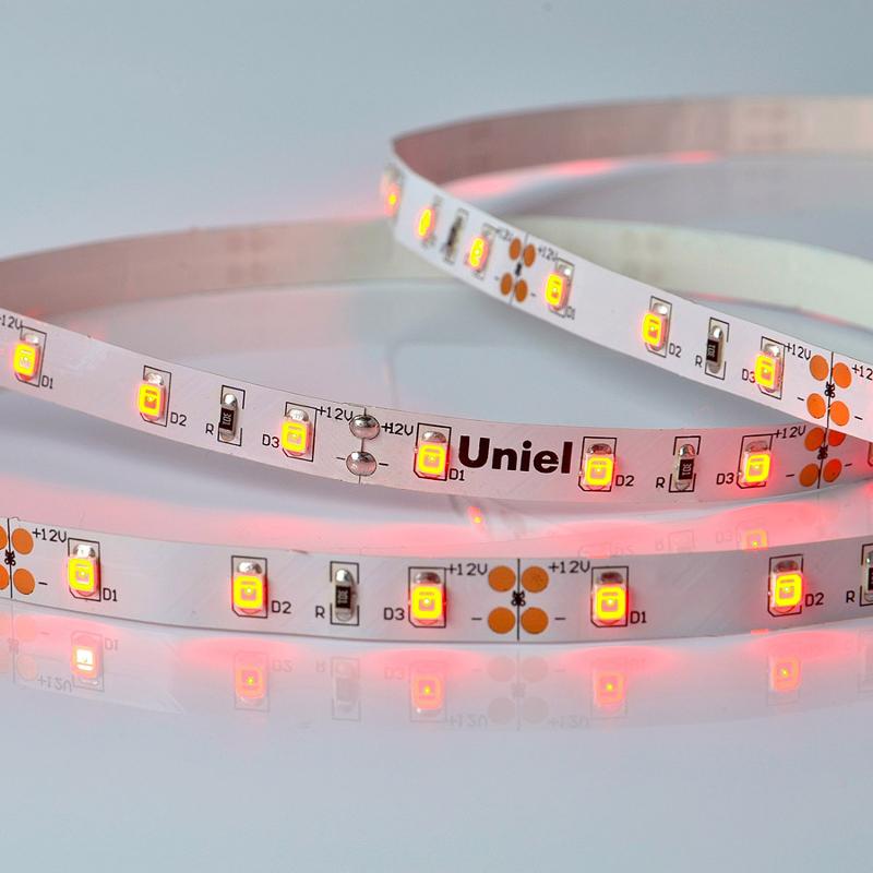 Лента светодиодная красный свет ULS-M11-2835-60LED/m-8mm-IP20-DC12V-4,8W/m-5M-RED PROFI
