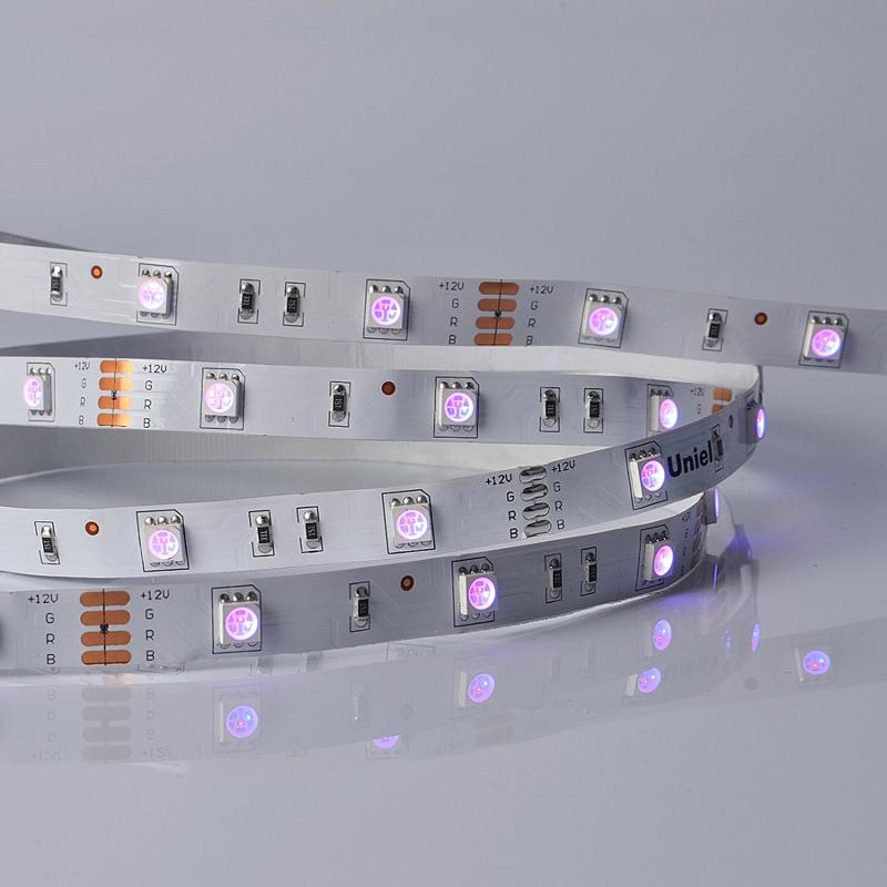 Лента светодиодная RGB ULS-M22-5050-30LED/m-10mm-IP20-DC12V-7,2W/m-5M-RGB PROFI