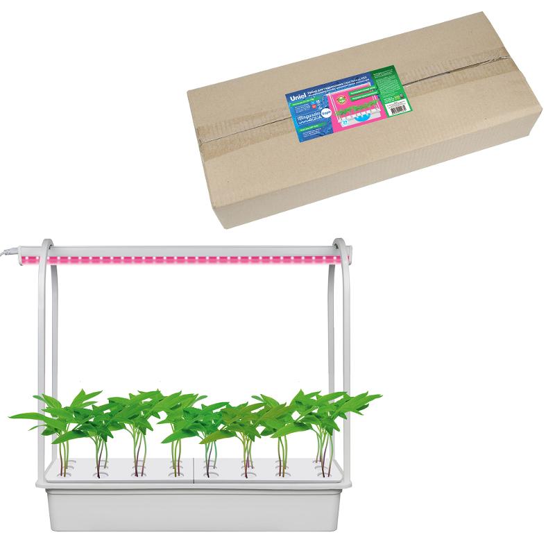 Набор для гидропоники "Минисад AQUA SIMPLE", св-к LED, ULT-P44B-10W/SPSB IP40 AQUA SIMPLE WHITE спектр для рассады и цвет, белый
