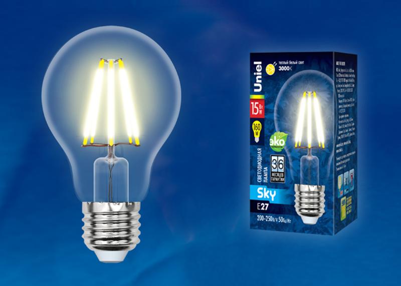 Лампа светодиодная LED-A70-15W/3000K/E27/CL PLS02WH LED. "груша" прозр. Серия Sky. 3000К .