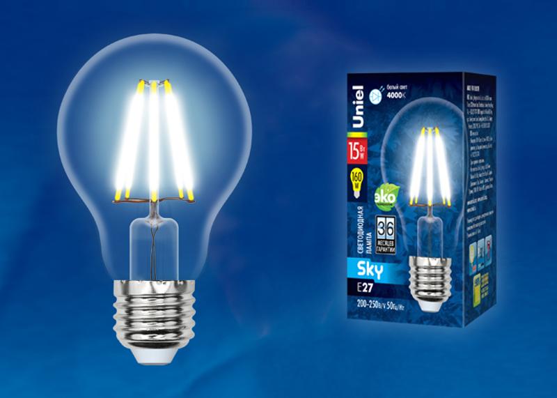 Лампа светодиодная LED-A70-15W/4000K/E27/CL PLS02WH LED. "груша" прозр. Серия Sky. 4000К .