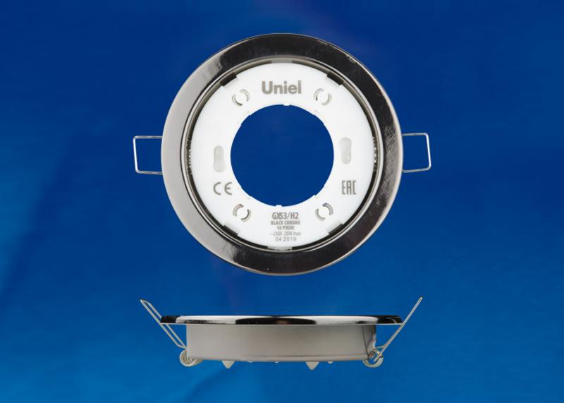 Светильник встраиваемый точечный под лампу GX53 ультратонкий GX53/H2 BLACK CHROME 10 PROM упак 10 шт, черный хром
