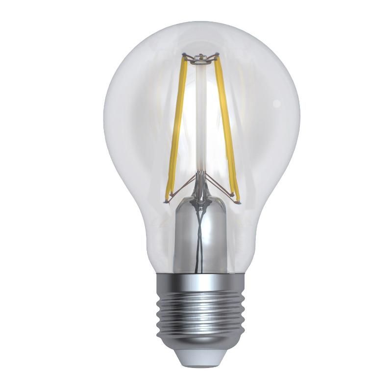 Лампа светодиодная LED-A60-10W/3000K/E27/CL/DIM GLA01TR LED диммируемая. "груша" прозр серия Air. 3000K