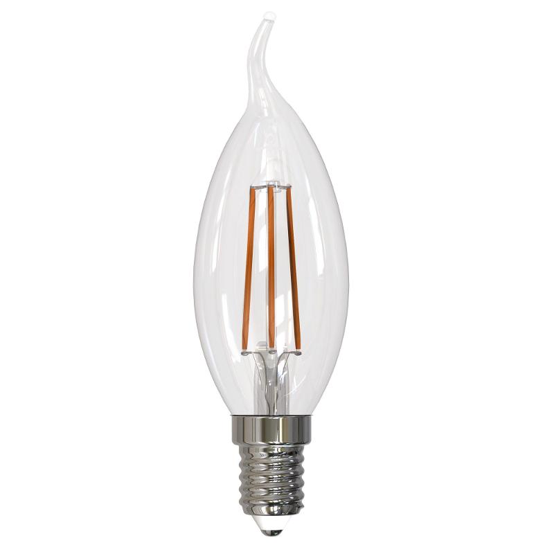 Лампа светодиодная LED-CW35-9W/4000K/E14/CL/DIM GLA01TR LED диммируемая. "свеча на ветру", прозр серия Air. 4000K