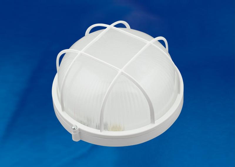 Светильник светодиодный пылевлагозащищен. для ЖКХ ULW-K22B 12W/6000K IP54 WHITE круг с решеткой 6000K 1200Лм D= 188мм белый